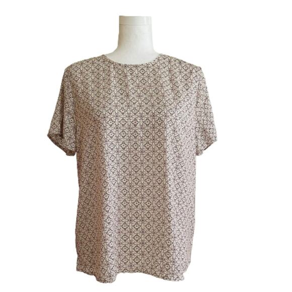 Banana Republic Top Blouse Crew Neck Short Sleeve Summer Office Medium NEW - Picture 12 of 12